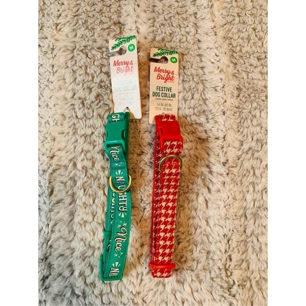 Festive 2 Piece Dog Collar Set - Picture 1 of 3